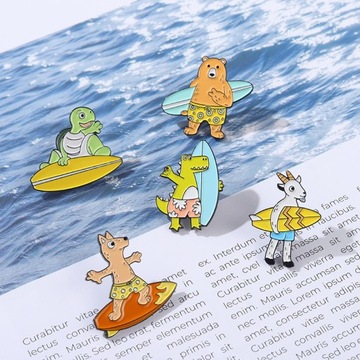 Металлическая булавка для серфинга из крокодиловой кожи