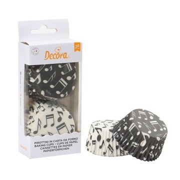Papilotki do muffinów NUTY MUZYKA 50x32mm 36 szt