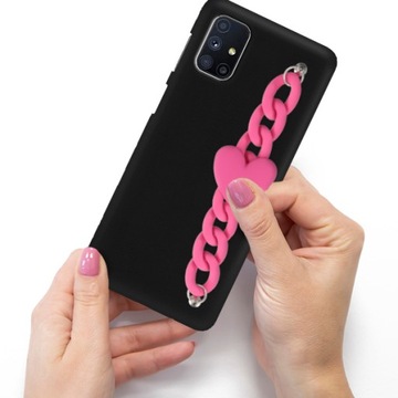 Etui Matowe Blink Serce Łańcuszek Do SAMSUNG M51