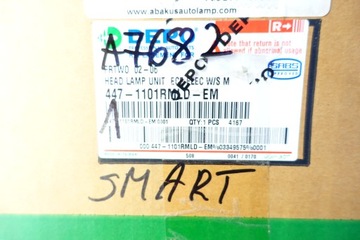SVĚTLO PŘEDNÍ PRAVÁ SMART 450 2002- CITY COUPE