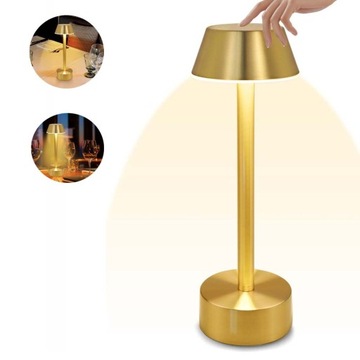 LAMPKA NOCNA LAMPA STYLU RETRO STOŁOWA ŚCIEMNIALNA ZŁOTY