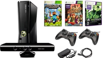 XBOX 360 + KINECT + 2 PADY + MINECRAFT + GRY