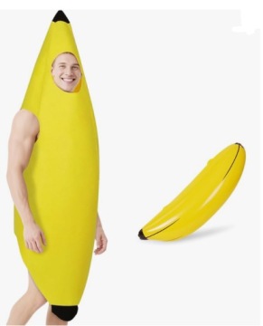 Kostium banana śmieszny strój dla dorosłych 147 cm dmuchany banan halloween