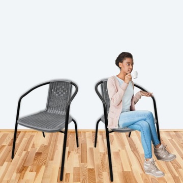 ТЕРРАСНЫЙ САДОВЫЙ СТУЛ ДЛЯ БАЛКОНА ТЕРРАСНЫЙ САДОВЫЙ СЕРЫЙ КРЕСЛО ИЗ РОТАНГА