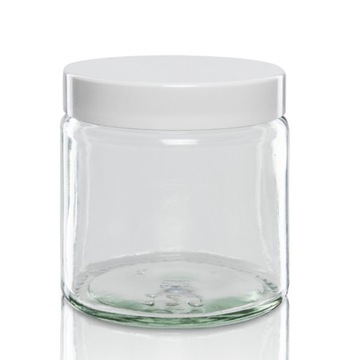 Słoik szklany 120ml bezbarwny z nakrętką białą x5