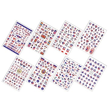 Naklejki z flagą usa Brokatowe naklejki do zdobienia paznokci