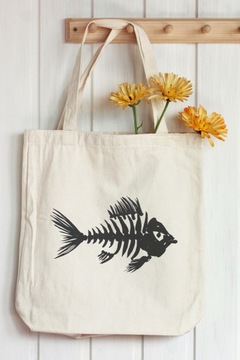 ХЛОПКОВАЯ СУМКА РЫБНЫЕ КОСТИ