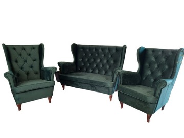 KOMPLET SOFA 3 osobowa + 2 FOTELE USZAK