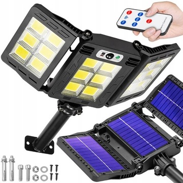 LAMPA SOLARNA CZUJNIK RUCHU ZMIERZCHU 360 LED