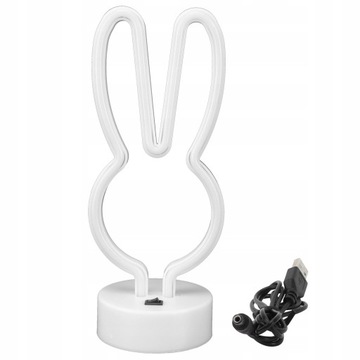 Kształt królika LED Neon Light Lampka nocna Decor