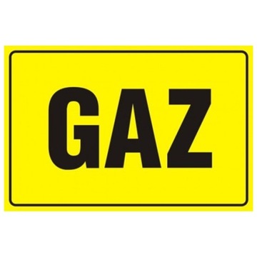 GAZ naklejka 100x75 mm znak informacyjny BHP
