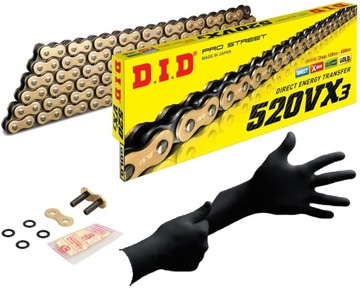 ŁAŃCUCH NAPĘD-OWY DID 520 VX3 G&B 110 ZŁOTY