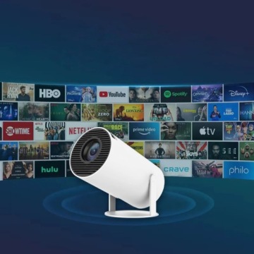 ПРОЕКТОР Проектор Android Smart TV WiFi HD Портативный вращающийся интеллектуальный динамик