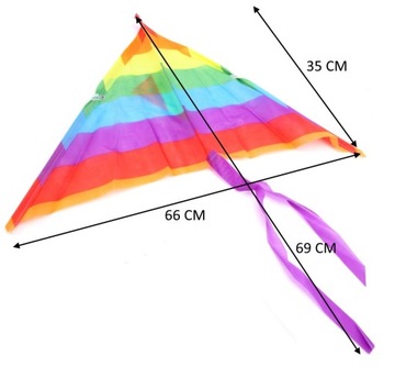 РАЗНОЦВЕТНЫЙ КАЙТ РАДУГА В ПОЛОСКИ SPORTOX KIDS 66x35см