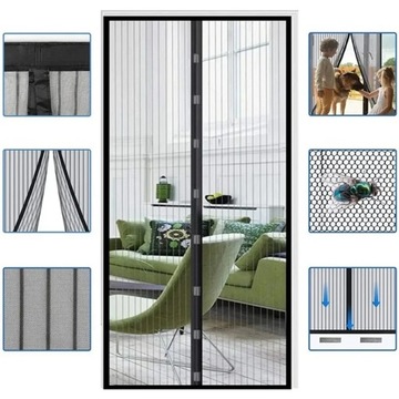 MOSKITIERA NA DRZWI BALKON MOCNA WYMIAR 80/90/100X210/220 CM