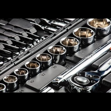 NEO Футляр для торцевых ключей, 77 шт. - Набор инструментов 1/4 дюйма + 1/2 дюйма