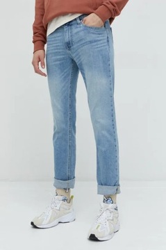 HOLLISTER NIEBIESKIE JEANSY SUPER SKINNY (32/32)