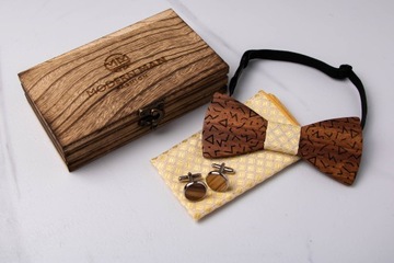 НАБОР ДЕРЕВЯННОГО ГАЛКТ-БАБОЧКИ С КАРМАНОМ И ЗАТЯНЯМИ ДЛЯ КОСТЮМА МОДНЫЙ ПОДАРОК