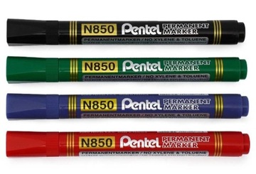 PENTEL Marker Permanentny Czarny Wodoodporny ZESTAW 10 Sztuk N850