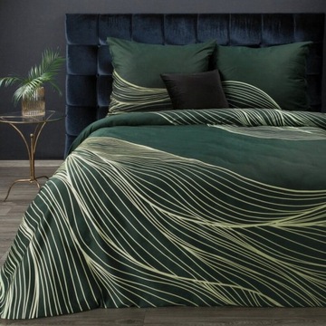KOMPLET POŚCIELI SATYNOWEJ PREMIUM 3 CIEMNOZIELONY 220X200 70X80/X2