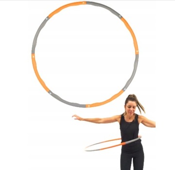Hula hop z wypustkami, 95 cm POMARAŃCZOWY, SZARY