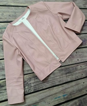 Женский пиджак, розовое болеро, куртка из экокожи, размер (36-50) 42