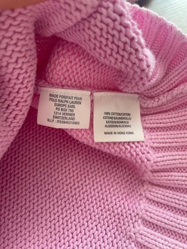 Ralph Lauren różowy bawełniany sweter XS rozpinany w stylu bluzy