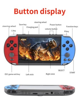 ПОРТАТИВНАЯ ИГРОВАЯ КОНСОЛЬ X12 МНОЖЕСТВО ИГР 6800 5,1-дюймовый рождественский подарок