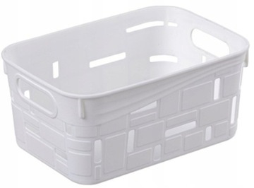 KOSZYK POJEMNIK ORGANIZER PLASTIKOWY BIAŁY 23x15,5