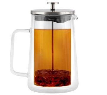 VIALLI DIVA MAT DZBANEK SZKLANY ZAPARZACZ TŁOKOWY DO KAWY HERBATY ZIÓŁ 1 l