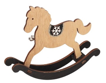 KONIK NA BIEGUNACH FIGURKA OZDOBA STROIK 18CM