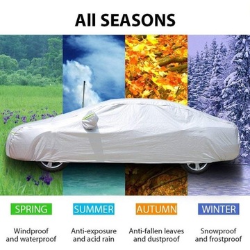 L XL XXL Полное покрытие автомобиля водонепроницаемый серебристый