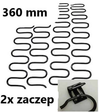 Sprężyna falista ZIG-ZAG A 360mm 1szt tapczan łóżka 2x zaczep GRATIS 36 cm