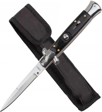 PIĘKNY NÓŻ SPRĘŻYNOWY SKŁADANY drewno 22 cm + ETUI