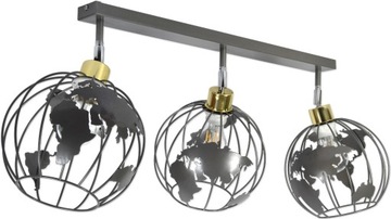 ELEGANCKA Lampa regulowana sufitowa wisząca żyrandol szary złoty GLOBUS
