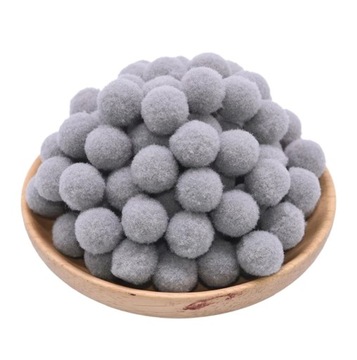 Szare Pompony 1,5 CM 10szt pompon