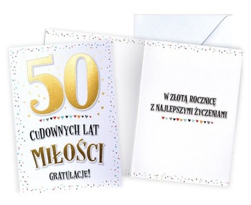 Kartka na Złote Gody 50 Rocznicę Ślubu Premium V85