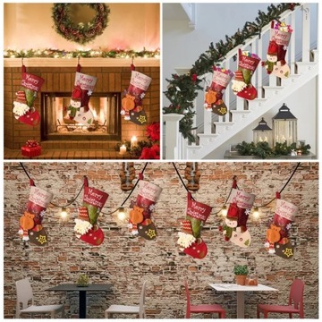 РОЖДЕСТВЕНСКИЕ НОСКИ ПОДАРКИ ОЛЕНЬ 3D XXL 48см