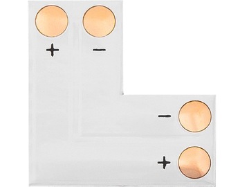 KONEKTOR ZŁĄCZKA ZACISKOWA KĄTOWA NAROŻNA DO TAŚM PASKÓW LED 2 PIN 10mm