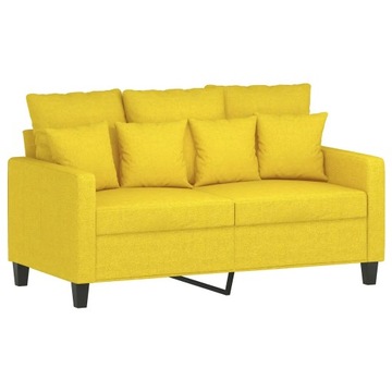 Sofa 2-osobowa, jasnożółta, 120 cm, tapicerowana tkaniną Lumarko!