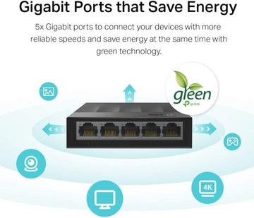 ЭНЕРГОСБЕРЕГАЮЩИЙ ПЕРЕКЛЮЧАТЕЛЬ GIGA TP-LINK LS1005G
