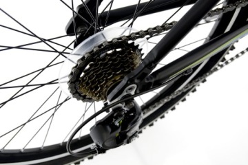 24 MTB велосипед Kands Dragon ALU, черный и бирюзовый, 2023 г.