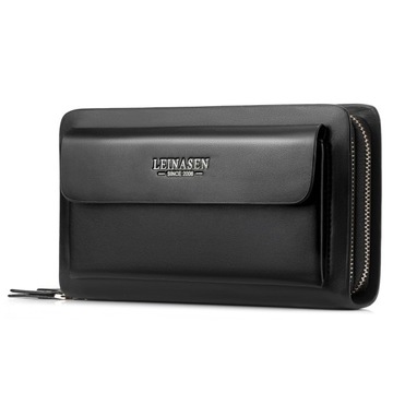 Portfel męski PU Leather Zipper Work Clutch Torebka