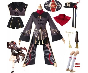 Genshin Cosplay Anime Hu tao Strój Kostium Peruka