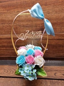 Букет подарочная корзина мыло цветы ПОДАРОК ​​baby Shower ТОППЕР надпись лопаты