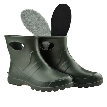 KALOSZE PIANKOWE GREEN K7 GARDEN 753 MĘSKIE NISKIE Gumowce KHAKI EVA roz 46