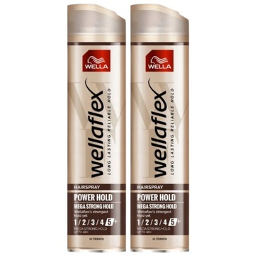 Wellaflex Power Hold 5+ Lakier do Włosów 250ml x2