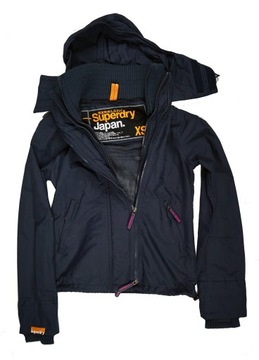 SUPERDRY FIRMOWA GRANATOWA KURTKA Z KAPTUREM- XS