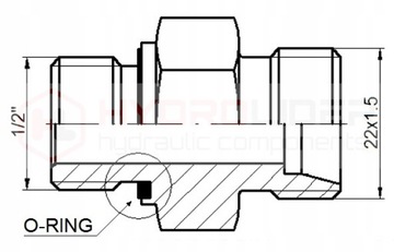ПРЯМОЕ ГИДРАВЛИЧЕСКОЕ СОЕДИНЕНИЕ, НИППЕЛЬ 1/2 - 22