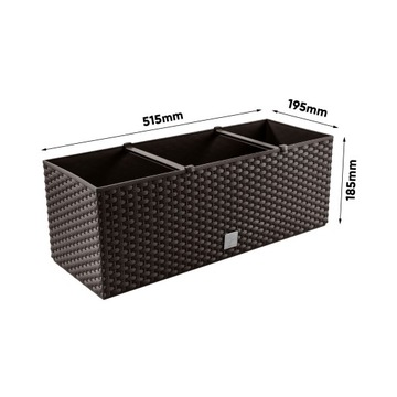 2x Donica skrzynka balkonowa RATO CAS DRT500 Umbra